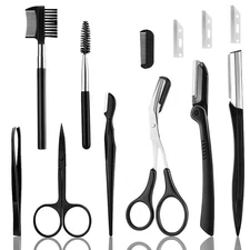 12-in-1 Eyebrow Grooming Kit – Multipurpose Trimmer & Dermaplaning Tool