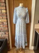 BNWT NEW Rixo Monet Floral Blue Leopard DaisyTiered Maxi Dress Size XXS