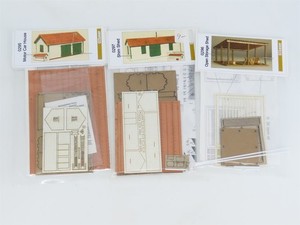 LOT of 3 N 1/160 Scale GCLaser Assorted Sheds & Motor Car House Building Kits 