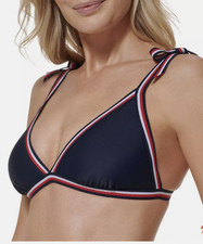 PreOwned Tommy Hilfiger Triangle Bikini Top Womens Red White Blue Extra Large XL