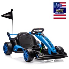 24V Electric Go Kart for Kids with Adjustable Seat,Electric Karts for Children