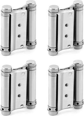 QWORK Heavy Duty Cafe Saloon Bars Door Swing Hinges, 4 Pack 3'' Stainless Steel S