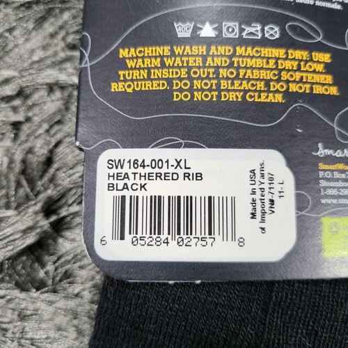 Smartwool Socken Herren XL schwarz Strick Wolle meliert Ripp 12 - 14,5 Wandern Logo neu mit Etikett - Bild 9 von 10