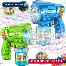 2-Pack Bubble Guns for Kids 4-8: Automatic Bubble Machine Gun with Bubble Soluti