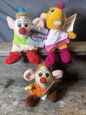 Vintage Disney Store Cinderella Mice Suzy Gus Jaq Mini Bean Bag Plush Lot -3 pcs