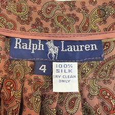 Ralph Lauren Skirt Vintage 70/80s 100 Silk Paisley Size 4 Midi A-Line Plum EUC