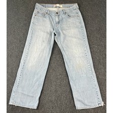 Levis 550 Relaxed Fit Jeans Youth 14 Husky Light Wash Distressed Y2K Grunge