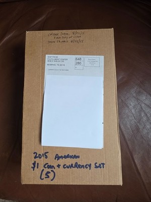 Five 2015 Coin & Currency Sets, Mint Sealed. FREE PRIORITY MAIL SHIPPING