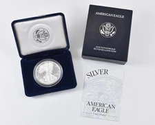 1996-P American Silver Eagle PROOF 1 Oz Silver - Coin & Box & COA