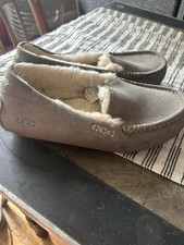 Ugg Women's Size 8 Ansley Gray Waterproof Suede And Wool Slippers