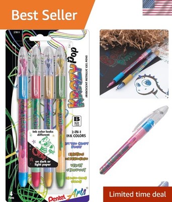 Dazzling Iridescent Gel Pen Set - Perfect for Art & Writing, 4 Assorted Colors