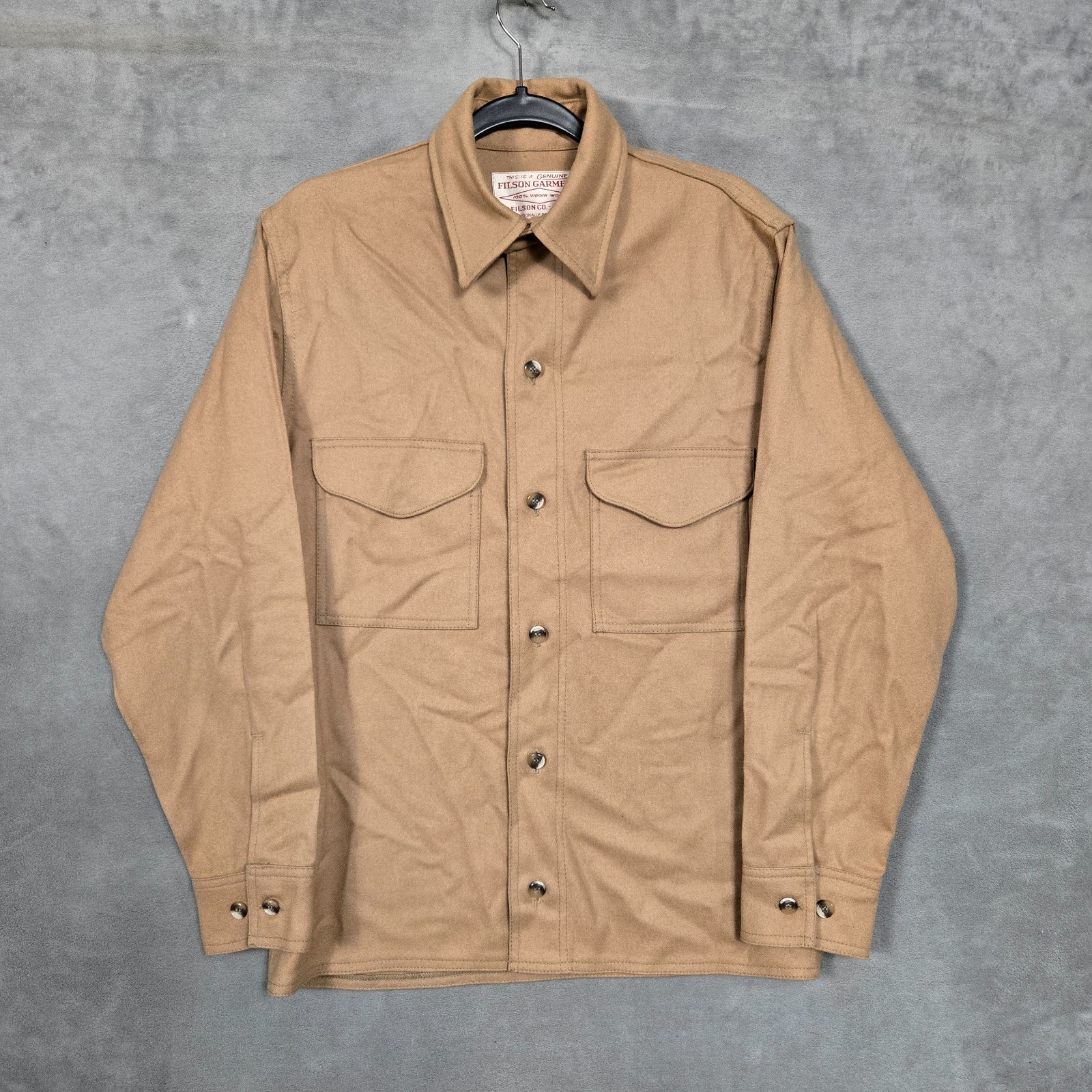 CC Filson 100% Virgin Wool USA made Jac Shirt Vintage Men 38 (fits like Med) tan