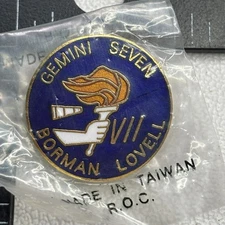 NASA GEMINI 7 SPACE MISSION Astronaut Pinback Pin (Hat Pin / Tie Tack) 50ay