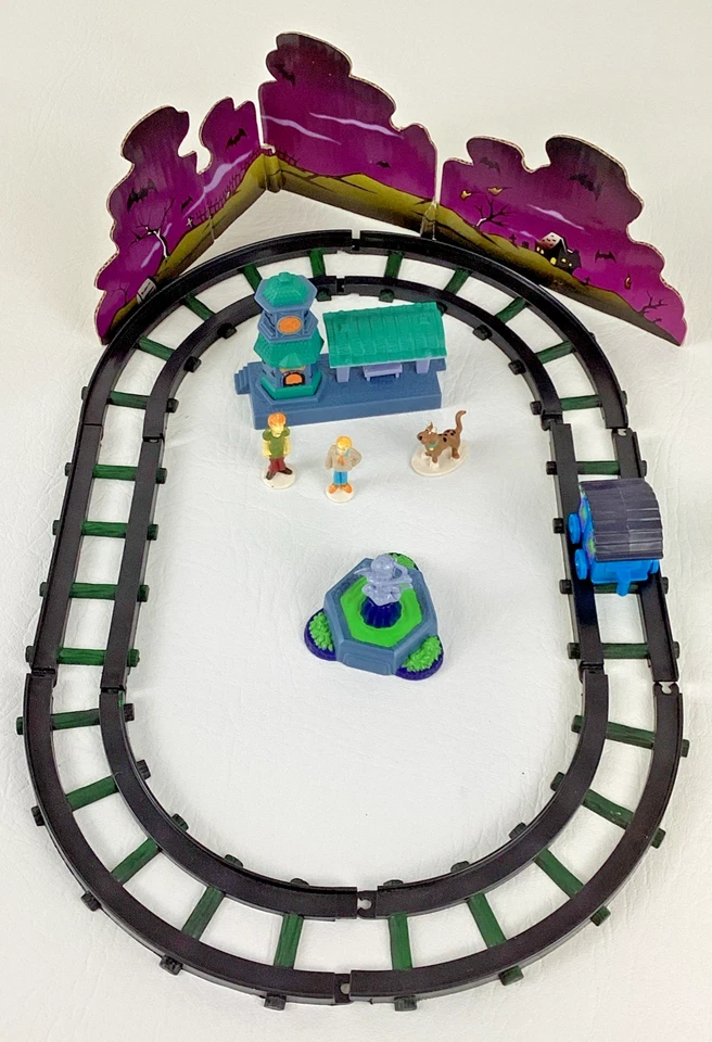 Juego de tren de juguete Scooby Doo de colección Boley 1996 pista mini figuras peludo Fred Foto 2 de 4