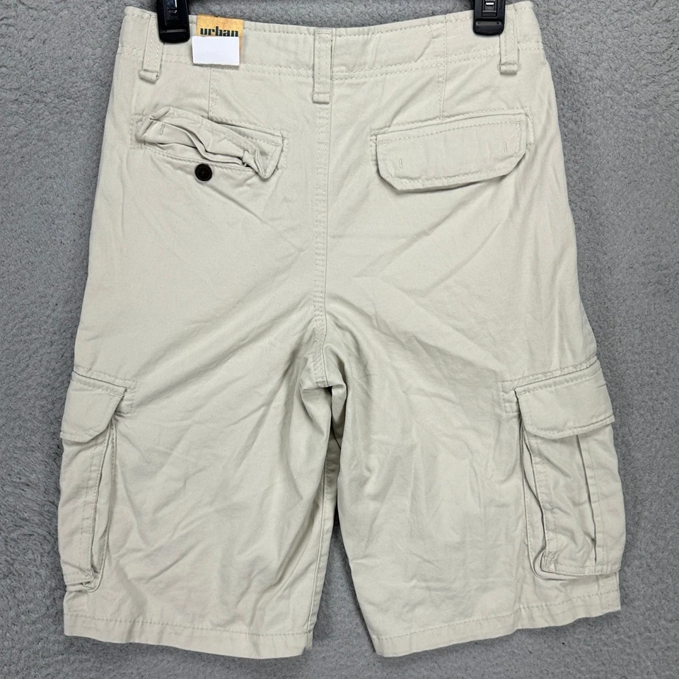 Urban Pipeline 男孩工装短裤 16R 米色平前信使长度青少年新品 — 第 2/4 张图片