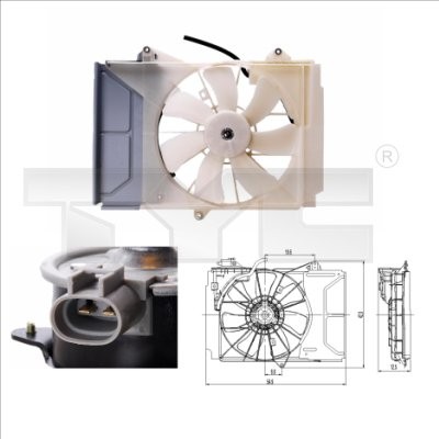 FAN RADIATOR 836-0015 FOR TOYOTA YARIS/VERSO 2NZ-FE 1.3L 1NZ-FE 1.5L 4cyl YARIS - Picture 2 of 8