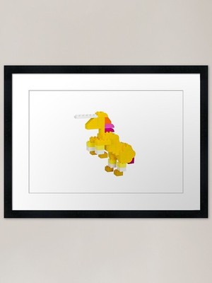 Einhorn Big Brick Build Gerahmte Kunst Gerahmtes Wandbild Poster Leinwanddruck Bild