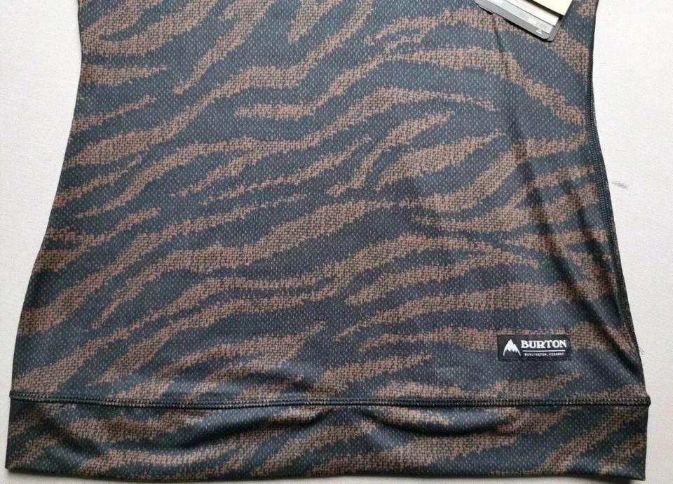 Top Burton Mid-Weight Crew capa base marrón y negro animal mashup - Nuevo con etiquetas PVP £75 Foto 2 de 4