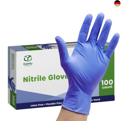 Comfy Package [100 Count] Nitrile Disposable Gloves - 4 mil. | Latex Free and