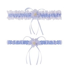 Plus Size Wedding Garters for Bride with Elastic Band, Size, Blue
