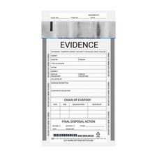 200 pcs Plastic Evidence Bag, 6" x 9" Tamper-Evident Evidence Bags for Police...