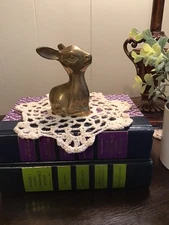 Vtg Brass Fawn Deer 3 1/2” X 2 1/2”