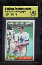 BAS 1981 Topps Ken Anderson #115 Authentic Auto 3c7