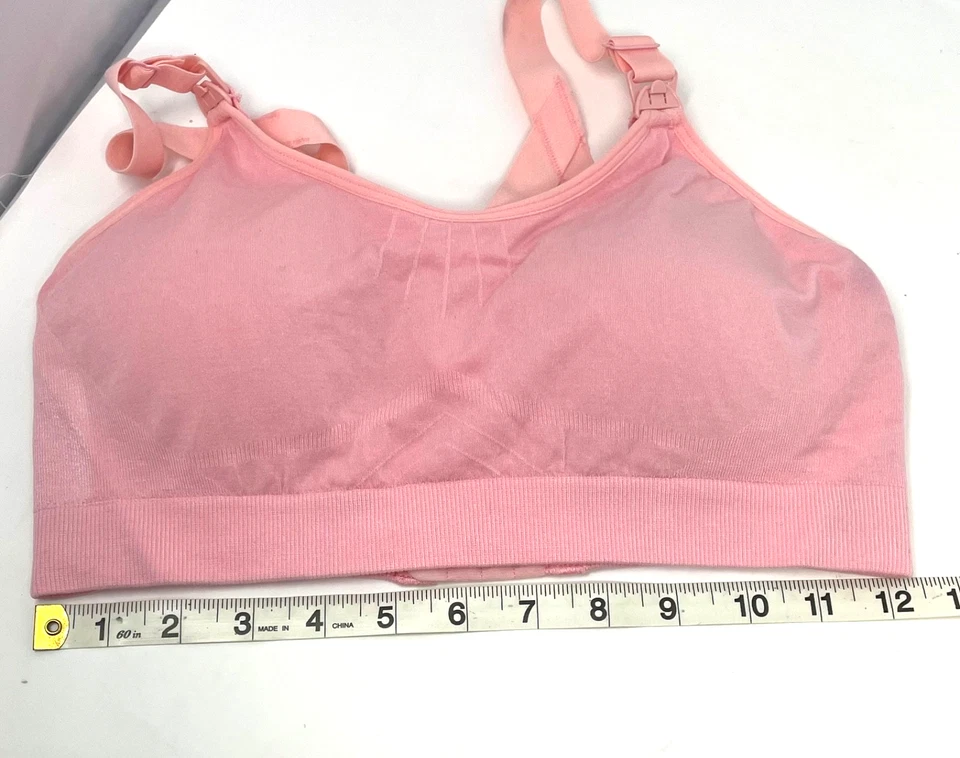 Sujetador de maternidad de enfermería Bamboobies talla pequeña entrenamiento activo deporte tirantes rosa sujetador Foto 4 de 4