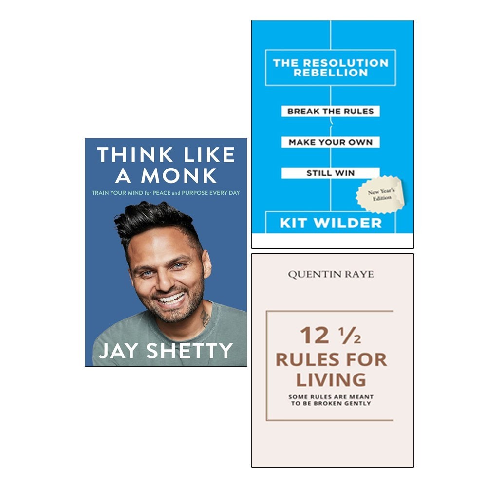 Resolution Rebellion,Think Like a Monk ,12 1/2 Rules For Living 3 Books Set