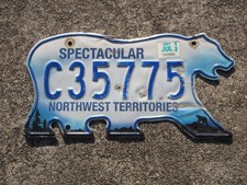 2012 NorthWest Territories Bear License Plate Aurora Borealis NWT Canada C35775