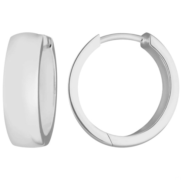 Paar Ohrringe Creolen Schlicht Kantig Ohrschmuck Aus 925 Silber 16X5,4Mm-image