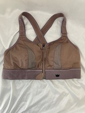 SHEFIT Ultimate Sports Bra Zip Front High Impact Rust Pink Adjustable Small