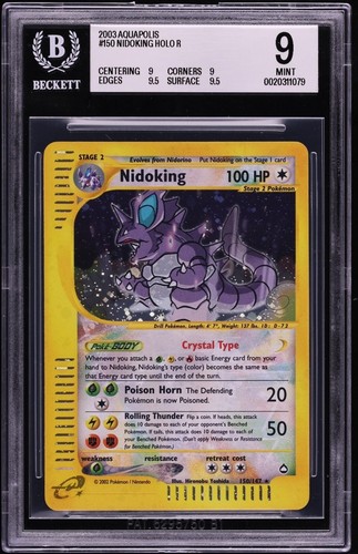 Pokemon 2003 Nidoking 150/147 Crystal Type Holo Rare Aquapolis BGS 9