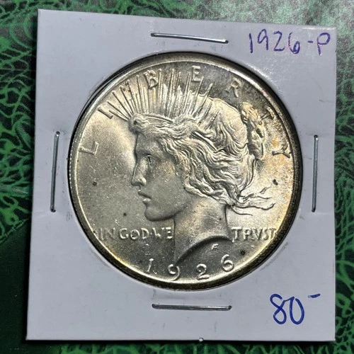 1926 P Silver Peace Dollar Coin Collection UNC Bu Spotted