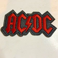    AC/DC Black  Red Classic Logo Iron-On Patch   Rock  Roll Flair