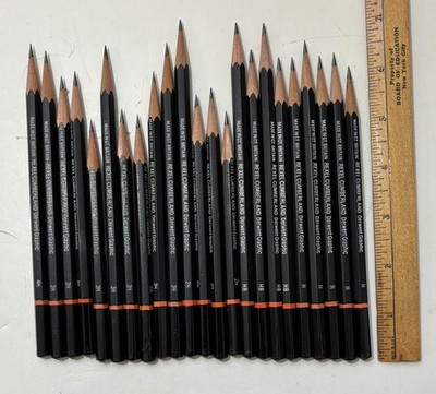 Vintage Rexel Cumberland Derwent Graphic Pencils H HB H2 H3 Gt Britain Lot Of 23