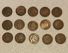 1880-1907 Indian Head Cent Lot/15 Different Dates Fair to Good Condition