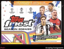 2024-25 Topps Finest UEFA Club Competitions Soccer Factory Sealed Hobby Box