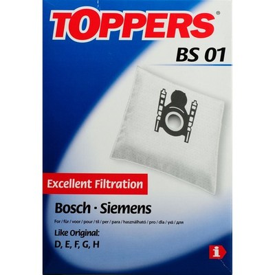 Toppers Staubsaugerbeutel BS01 für Siemens / Bosch Staubsauger Typ: D / E / F /