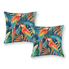 2 Packs Tropical Forest Parrot Throw Pillow Covers for Living Room, Colorful ...