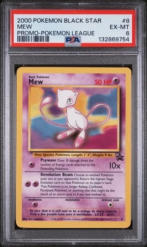 2000 POKEMON PROMO BLACK STAR POKEMON LEAGUE #8 MEW PSA 6