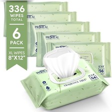 Large Disposable Incontinence Wipes for Adults Elderly Care 6 Packs of 56 Pre