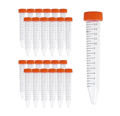 Test Tubes with Leak-Proof Screw Caps & Graduated Marks for Lab Use (15mL-25Pcs)