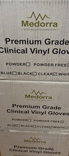3 CASES Clinical SIZE LARGE Large Powder Free, Clear, Vinyl Gloves 10 box/case