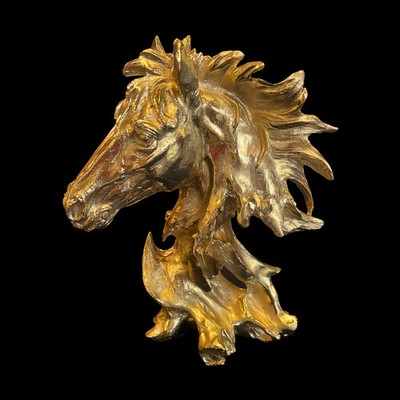 Handcrafted Italian Solid Brass Horse Head Sculpture