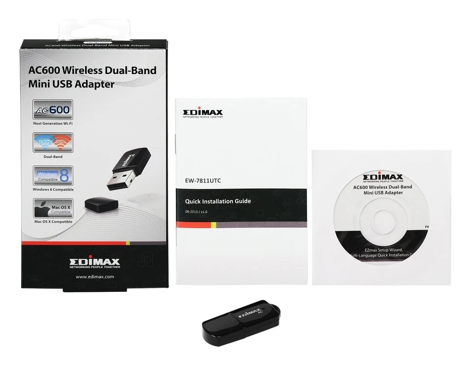 Edimax Adattatore AC650 Dual Band Black EW 7811UTC - Immagine 2 di 4