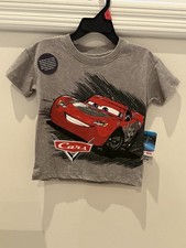 NWT Size 2T Disney Cars Lightning McQueen Graphic Tshirt Boys Toddler Gray