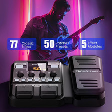 Multi Effects Guitar Pedal w Amp/Cab,Tuner Looper Expression Wah Volume Dist