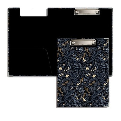 Dark Blue Botanical Clipboard with Storage for Office Classroom 12.5x9 in, Vi...