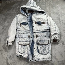 Vintage East West Women's Medium Acid Wash Coat Jacket Surf Grunge Punk Hip Hop